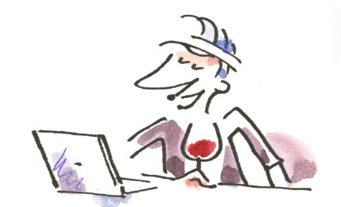 Mann sitzt mit einem Glas rotwein vor seinem Laptop